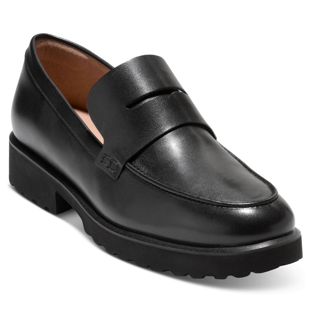 Cole Haan Black Leather Penny Loafers